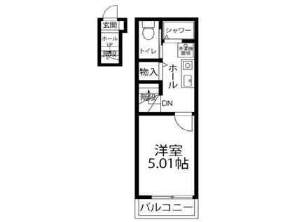 レガーレ千歳烏山(1K/2階)の間取り写真