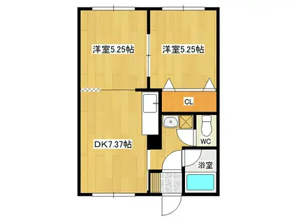 シルバーハイツ(2DK/1階)の間取り写真