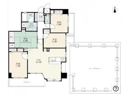 エイルマンション鍋島グランコート(4LDK/7階)の間取り写真