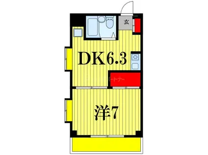 ＪＲ常磐線 我孫子駅 徒歩8分 4階建 築36年(1DK/3階)の間取り写真