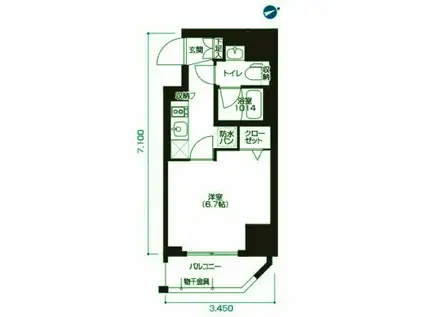 アーバネックス大森(1K/5階)の間取り写真