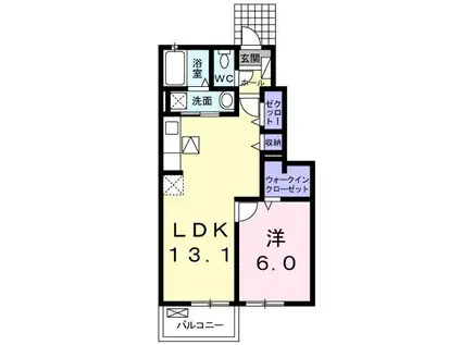 エム・グランツ A(1LDK/1階)の間取り写真