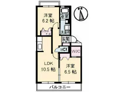 フレヴェール(2LDK/3階)の間取り写真