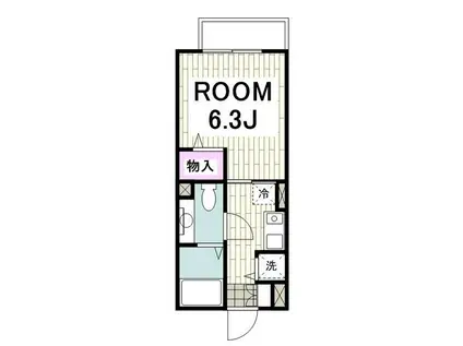 ゴールドヒルズ(1K/1階)の間取り写真