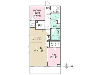 ラペルラ自由が丘2(1SLDK/1階)の間取り写真