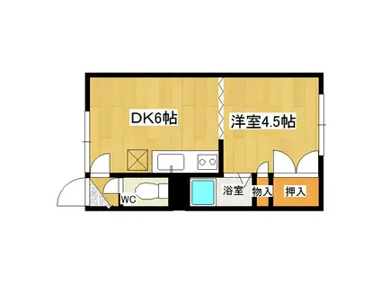 とん田パールハイツ(1DK/1階)の間取り写真