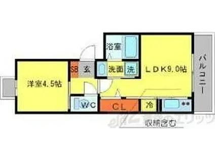 PASSERA-F(1LDK/3階)の間取り写真