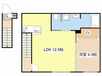 イオ・リアン坂本II(1LDK/2階)の間取り写真
