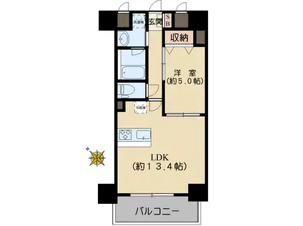 シャルマンミューズ(1LDK/10階)の間取り写真