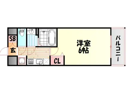 グランカリテ大正ドマーニ(1K/6階)の間取り写真