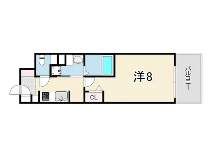 グリーンフラットB棟(1K/2階)の間取り写真