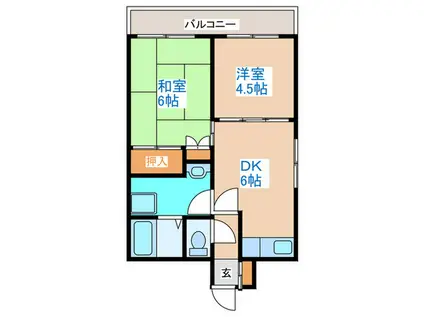 ARMS美術館通(2DK/4階)の間取り写真
