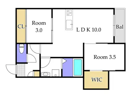 REGALEST TSUBAKI(2LDK/1階)の間取り写真