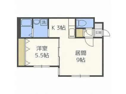 レストシティ琴似(1LDK/3階)の間取り写真