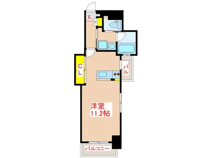 グランシャトー荒田(ワンルーム/4階)の間取り写真