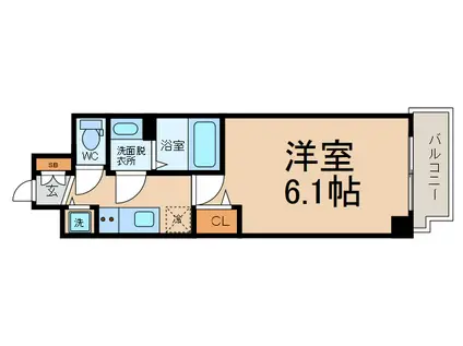 プレサンス心斎橋ブライト(1K/3階)の間取り写真