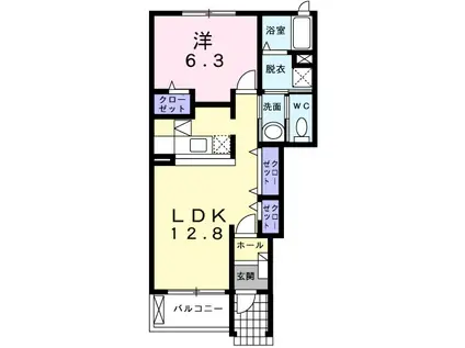 ソフィアヒルズ(1LDK/1階)の間取り写真