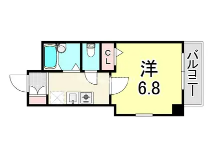 KマンションJIN(1K/4階)の間取り写真