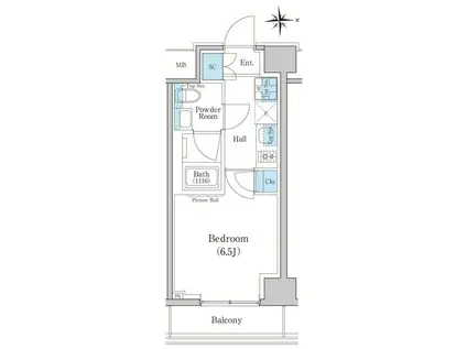 スタイリオ新丸子ノース(1K/7階)の間取り写真