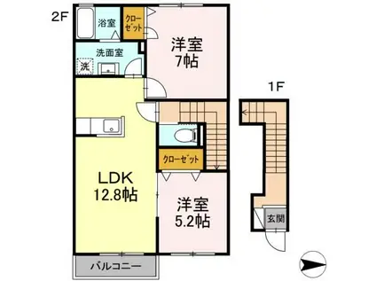 MアイランドII(2LDK/2階)の間取り写真