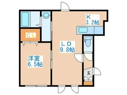 カームシティ 831(1LDK/2階)の間取り写真