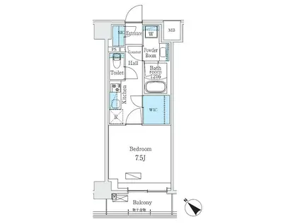 URBAN BREEZE 巣鴨(1K/6階)の間取り写真