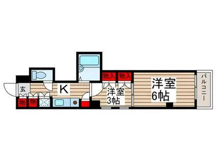 第二石井ビル(2K/6階)の間取り写真