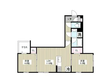 SANMARINO.D.CASA(2LDK/1階)の間取り写真