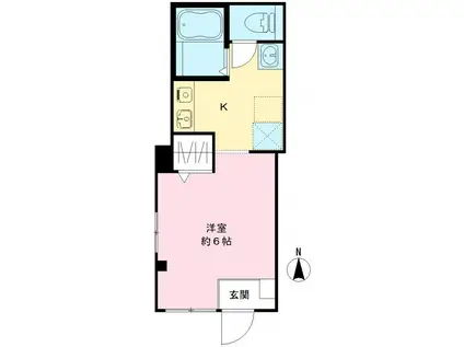 スプリングマンション(ワンルーム/1階)の間取り写真