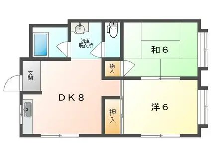 藤森マンション(2DK/4階)の間取り写真