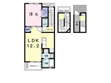 グランパール富里七栄 V(1LDK/3階)の間取り写真