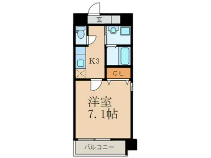 ルナ・リリオ(1K/4階)の間取り写真