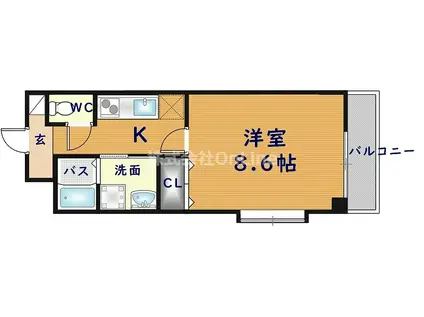 パトラY(1K/3階)の間取り写真