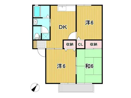リバティータウン(3DK/1階)の間取り写真