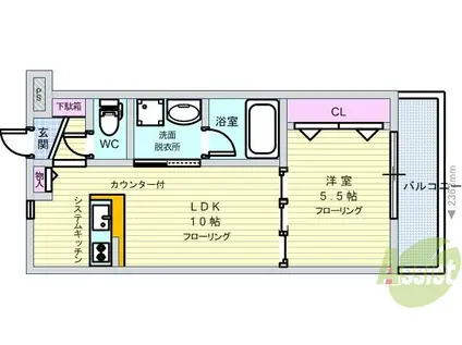 プレジール曽根(1LDK/2階)の間取り写真