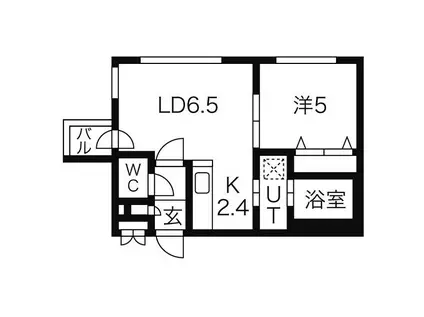 SUPERIAGE N19 ウエスト(1LDK/3階)の間取り写真