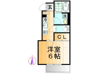 ラ・シルエラ(1K/1階)の間取り写真