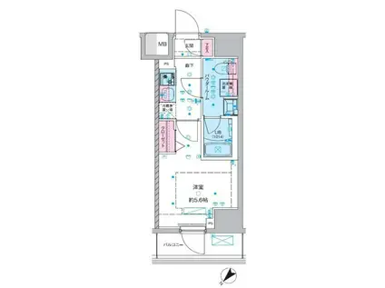 ジェノヴィア西川口III(1K/3階)の間取り写真
