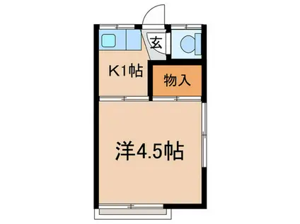 まどか荘(1K/2階)の間取り写真