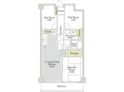 アーバンパーク常盤台公園 D棟(3LDK/5階)の間取り写真