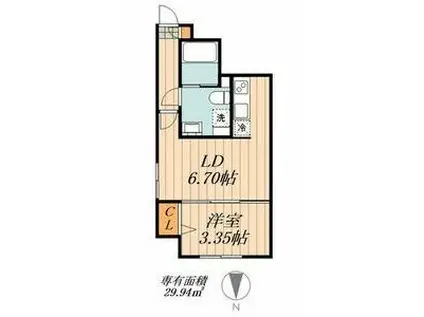 QUADOR GOKISO PREMIERE(1LDK/2階)の間取り写真