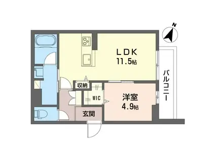 レ・セーナ大宮(1LDK/1階)の間取り写真