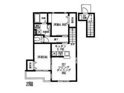 FORESTA UCHIYAMA(2LDK/2階)の間取り写真