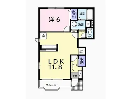 プリモディーネ II(1LDK/1階)の間取り写真