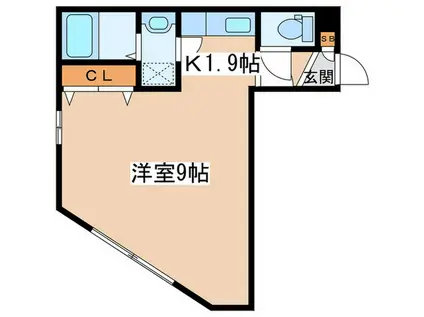 エヴァンスコート南1条(1K/3階)の間取り写真