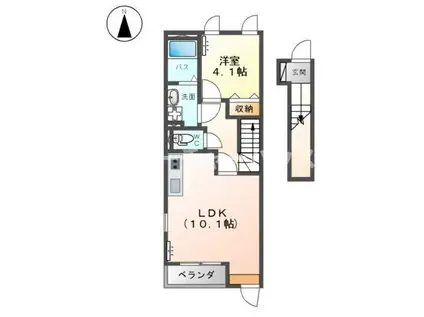 サンクレール(1LDK/2階)の間取り写真