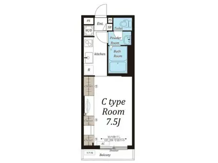 リブリ・上福岡II(1K/1階)の間取り写真