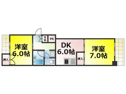 アークハイム川島(2DK/2階)の間取り写真