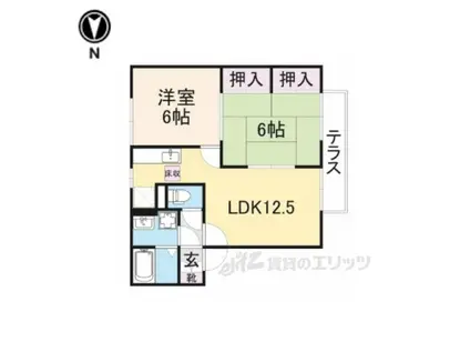 グランシャリオB棟(2LDK/2階)の間取り写真