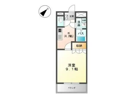 メゾン羽島(1K/1階)の間取り写真
